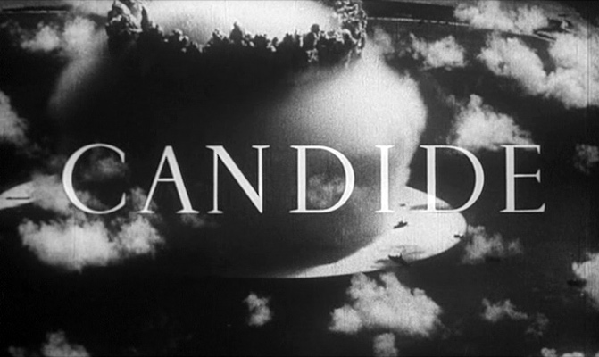 Кадр с названием фильма «Кандид, или Оптимизм в XX веке»