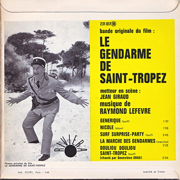 Обложка к пластинке «Жандарм из Сен-Тропе»