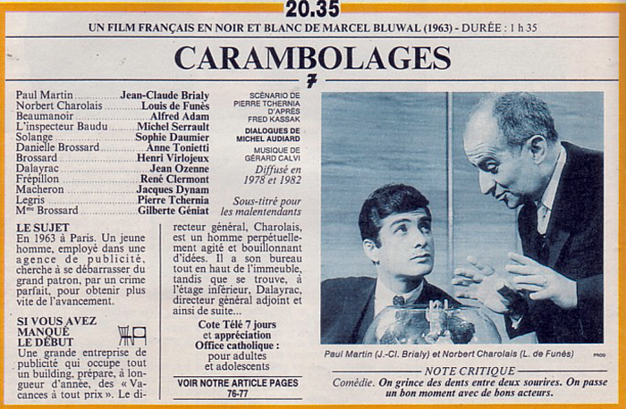 Постер к фильму «Carambolages»